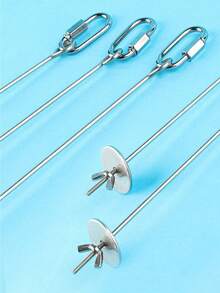 1pc Stainless Steel Bird & Chicken Feeding Fruit Fork, Multi-Length, For Indoor & Outdoor Use - Silver - View 5