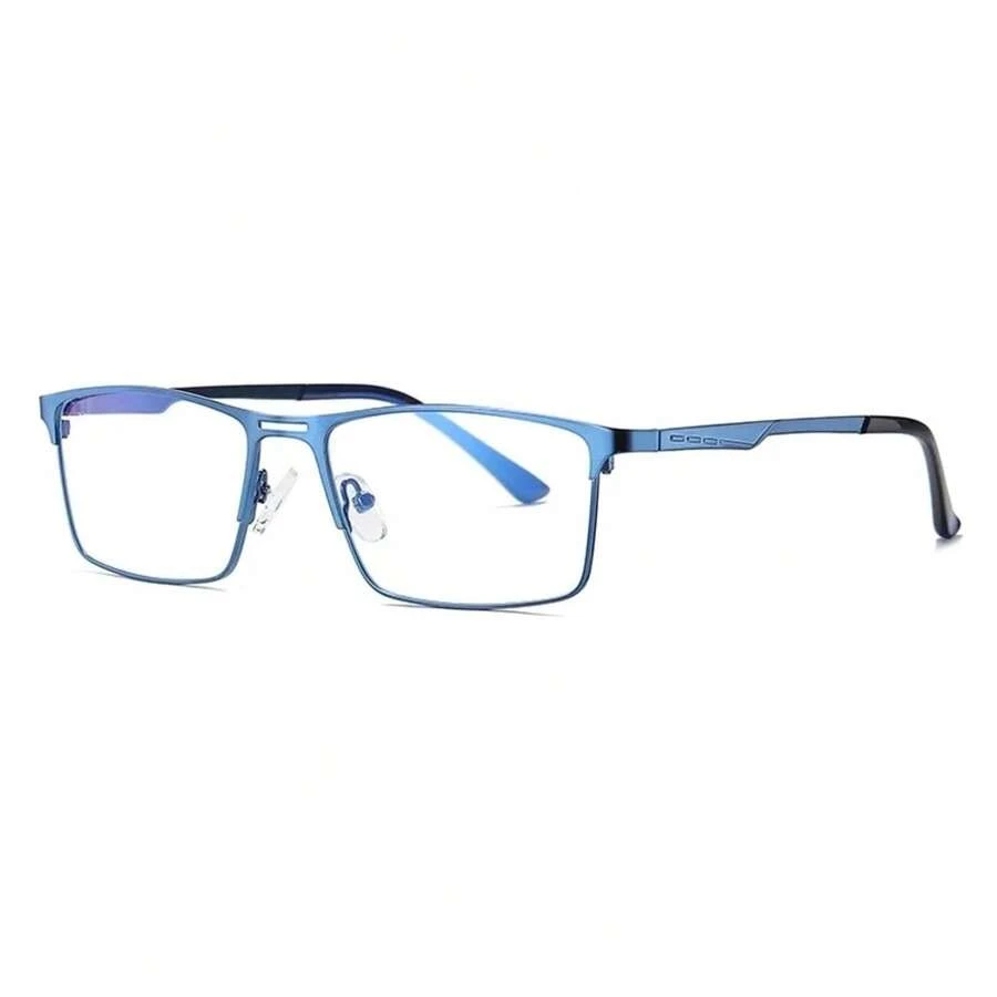 Nuevas gafas anti luz azul para hombres, gafas de computadora, bloqueador de rayos, gafas de metal para teléfono móvil - Azul - Ver 1
