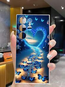 1个蓝色蝴蝶爱心透明软手机壳，兼容三星Galaxy A04e/12/A13/A14/A34/A50/A52/A53/A54/S21/S22/S23/S24/S25/S25Ultra，防水防震防摔防刮，国际版，非国内版 - 無色 - 查看 6