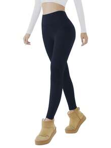 Autumn And Winter Women's Sports Plus Fleece Cropped Pants, Leggings, Casual Outdoor Sports, Yoga - 藏青色 - 查看 4