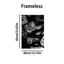 1/3 Panel Black Fashion Print Canvas Wall Art, Black & White Retro Disco Ball Poster, Bedroom, Living Room, Office, Home Decor, Frameless - Multicolor - View 21