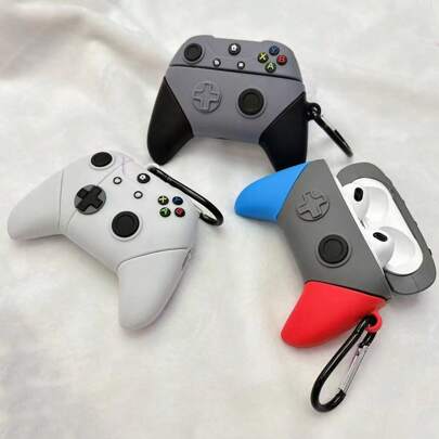 1pc Wireless Bluetooth Earphone Case With Game Controller Design (Random Style Hanging Hook Included), Compatible With AirPods Pro 3, Cute Cartoon TPU Shockproof Apple Earphone Case For AirPods 1/2/3/4/Pro/Pro2