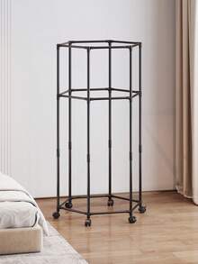 1 Percha de ropa multifuncional con ruedas, adecuada para interiores, exteriores, balcón, dormitorio, estantes de almacenamiento de ropa ahorradores de espacio, tendederos para colgar ropa - Tendedero de ropa multifuncional - Ver 5