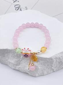 1 pezzo Bracciale Maneki-Neko, adatto per uso quotidiano delle donne, design indie, stile naturale di alta qualità, regalo perfetto per famiglia e amici