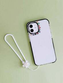 1 件纯色花卉挂绳，简约夏季风格手机挂绳，短硅胶腕带，适用于女士手机壳 - 彩色 - 查看 9