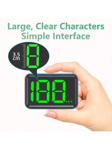 Speedometer HUD Display, Upgraded Clear Font And Plug-In Ready Installation - Batteryless Dashboard Upgrade Suitable For All Cars, Km/H Real-Time Speed Monitoring, Easy-To-Read Digits, Durable Digital Screen