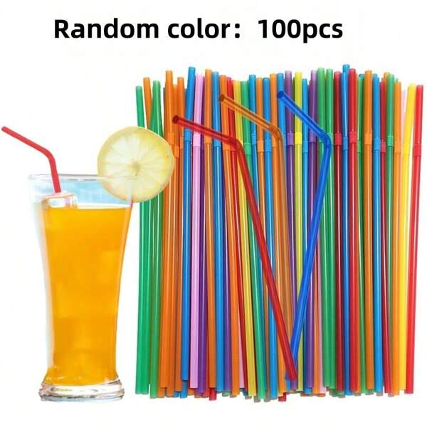 100pcs Drink Straws, Family Party Straws, Multi-Purpose Straws, Outdoor Camping And Beach Dinner Drink Straws, Holiday Party Drink Straws, Drinks, Milk, Soda, Party, Whiskey, For Wedding Party, Cocktail Tea Chocolate Hot Water Cold Drinks Mugs Travel Mugs,School Supplies