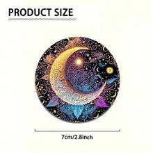 2 件彩色月亮汽车杯架，2.8 英寸圆形装饰性汽车杯垫，家用和汽车饮料杯垫，男女通用汽车内饰配件，装饰性杯垫，适合作为节日和生日送给家人和朋友的礼物 - 彩色 - 查看 7