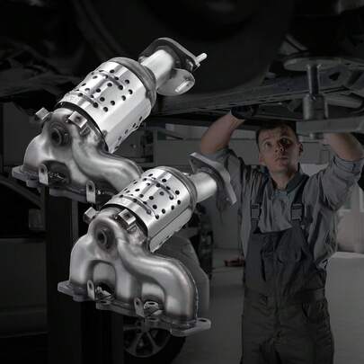 Catalytic Converter, 2 Pack, Compatible With Interceptor Sedan Explorer FLEX Interceptor Utility Taurus/Lincoln MKS MKT MKZ, 3.5L V6, Front, Left, Right, Replacement OE 30585