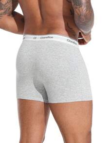 5pcs/Pack Men's Cotton Boxer Briefs, Soft & Comfortable, Suitable For Sports & Casual Wear, High Quality Brand - Black - View 5