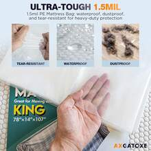 Plastic Mattress Bag For Moving Storage, Waterproof Mattress Cover, Mattress Protector For Moving Supplies - King Size (1.5MIL) - 1,5 triệu - Xem 8