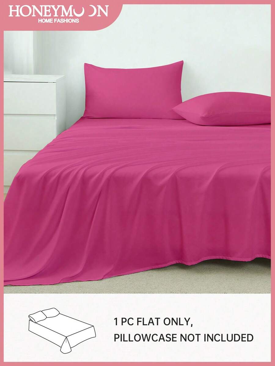 1件超柔软纯色床单，轻盈透气，深口袋设计，适用于单人床、双人床、大号床、特大号床 - 家居和宿舍必备，西瓜粉色 - 西瓜粉 - 查看 1