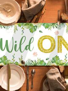 1pc "Wild Jungle Animals" Theme Baby Shower Party Table Runner, Cute Wild Jungle Animals Pattern Baby Shower Party Tablecloth, Wild Jungle Animals Theme 1st Birthday Party Tablecloth Decor, 1st Birthday Party Tablecloth Decor, 1st Birthday Party Dining Table Decor, Baby Shower Party Gift, Baby Shower Party Decor, Gender Reveal Party Decor, 1st Birthday Party Small Gift - Wild One Jungle Animals - View 11