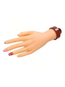 美甲练习手，用于丙烯酸/凝胶指甲的硅胶训练手，逼真的柔性人体模型手，带防滑底座，非常适合美甲学生、初学者和沙龙学员，非常适合圣诞节和毕业礼物，360°可旋转手腕和可拆卸手指