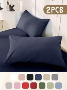 2 件枕套，多种尺寸枕套，信封封口，柔软枕套，抗皱、防褪色、防污，适用于卧室、沙发、客厅、家居装饰，不含枕芯，秋季装饰，房间装饰，返校，学校用品，白色、粉色、黑色、海军蓝、米色、灰色、绿色、蓝色、绿色 - 彩色 - 查看 33
