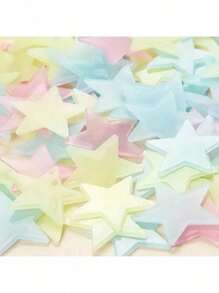 100/200/300 Glowing Star Wall Stickers, Fluorescent Ceiling Decorations With Small Pentagrams Shining In The Dark, Suitable For Home, Bedroom, And Room Decoration – Luminous Star Decal, Nightlight Wall Decor, Bedroom Ceiling