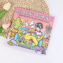 Relaxing Moments: S Toner Girl Coloring Book Featuring Cute And Cozy Daily Activities, Whimsical Drawings For Relaxation And Stress Relief - A - View 3
