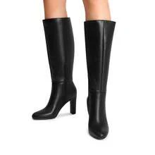 Women's Chunky Heel Knee High Boots Side Zipper Tall Boots Round Toe Solid Color Fashionable Sexy Long Boots For Autumn/Winter - 黑色 - 查看 7