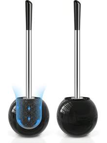 Escobilla para retrete con soporte, paquete de 2, escobilla de acero inoxidable 304, cómodo extendido y duradero, ergonómico, práctico y duradero, color dorado