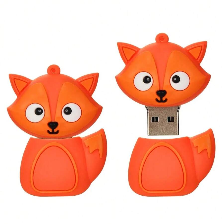 Unidad flash USB Biyetimi de 128GB con diseño de gatito negro lindo, unidad flash USB de 64GB 2.0 con diseño de cachorro de dibujos animados de 32GB, memoria USB de 64GB como regalo para niñas - Naranja Quemada - Ver 1