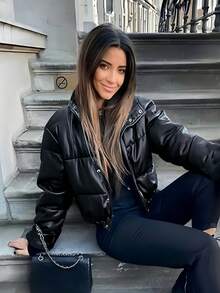 Trang phục Halloween thanh lịch, thời trang, quần áo mùa đông nữ, áo khoác nữ, áo vest, áo khoác ngoài nữ, áo khoác mùa đông nữ, áo khoác nữ, áo khoác lông vũ nữ, mùa đông, màu đen, phong cách Y2K, áo khoác, trang trọng, phong cách đồng quê, màu đen - màu đen - Xem 7