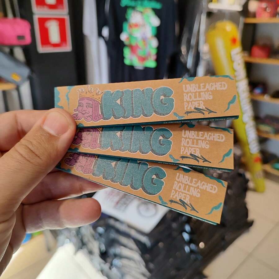 Pack 3 King Paper White And Brown Cigarette Paper Or Display 20 King Size Paper Booklets - 套件 3 絲綢特大號紙棕色特大號 - 查看 1