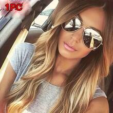 1 Piece Retro Metal Double Bridge Women's Aviator Fashion Glasses - Oval Reflective Lenses, Luxurious Gold Decoration, Suitable For Casual And Formal Occasions, High-Quality Lenses - Gold/Gray - View 5