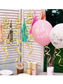 250 mètres de ruban frisé/ruban de ballon/ficelle de ballon, convient pour l'artisanat, la décoration, l'emballage cadeau, Noël, Nouvel An, décoration de cadeaux d'anniversaire, etc. - Multicolore - Voir 2