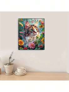 Paint By Number For Adults Beginner, DIY Gift Canvas Painting Kits, Cute Cat Oil Painting Kit, DIY Paint Adult Crafts For Gift Home Wall 16x20inch