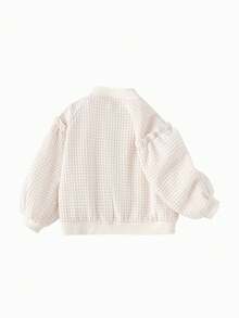 Balabala Young Girl Cute Houndstooth Autumn Baseball Jacket - Brown Tone - View 5