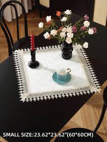 1 块提花缎面桌布，水溶性蕾丝边，优雅简约宫廷风格，优质面料，适用于方形、矩形桌子、厨房、餐厅、会议、书桌、咖啡桌、梳妆台、装饰围巾、家居装饰、桌旗、餐垫，适用于客厅、咖啡桌、卧室、庭院、室内/室外家具、露营、别墅、节日、派对、橱柜聚会、节日装饰、派对/婚礼装饰，有多种尺寸可供选择 - 卡其色 - 查看 8