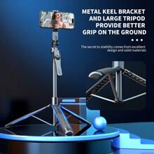 Multifunctional Portable Selfie Stick And Handheld Gimbal - Black - View 8