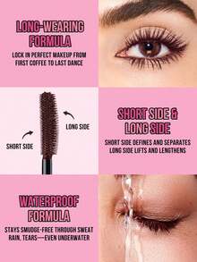 MISSLYN-Go! Waterproof Mascara,Waterproof Mascara Makeup, Eye Makeup, Volumizing, Lengthening, Defining, Stunning, Multiplying, Buildable Formula, Black, Lash, Great Volume And A Natural To Wild Look - #3 Đỏ tía - Xem 4