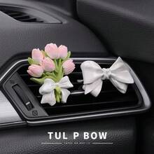 AD Niche Tulip Bow Decor Elegant Floral Car Air Vent Clip Accessory - one-size - View 10
