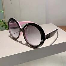 New Women's Glasses Large Frame Fashion Color Block Design  Versatile Suitable For Daily Wear Decoration - Black Pink-gray Pink - View 11