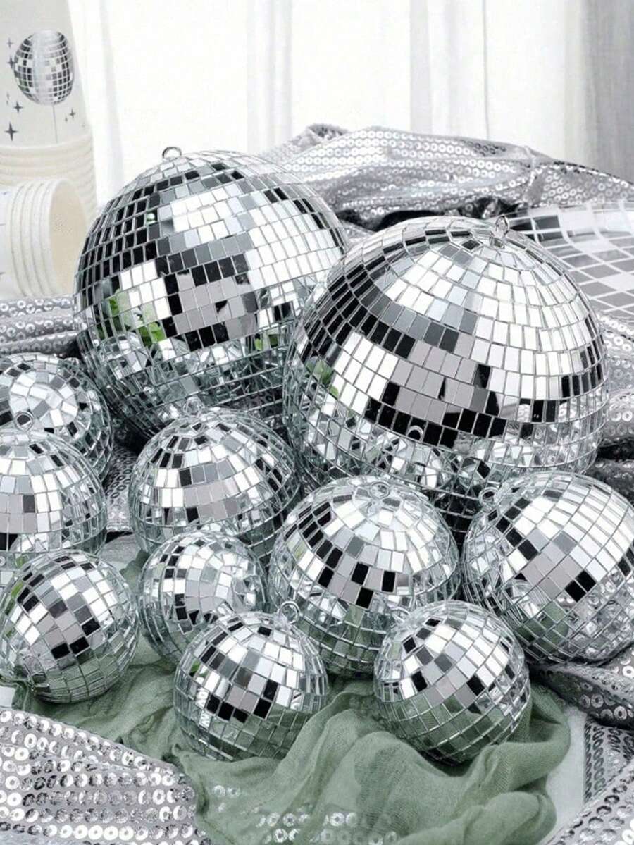 2PCS Disco Ball, Suitable For 70s 80s Disco Theme Birthday, New Year, Party, Home Decoration, Christmas Gift (Minor Glue Overflow Does Not Affect Normal Use) Christmas Decorations Room Decor Winter