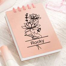 1/3/5/10 piezas Cuaderno mini de hojas sueltas personalizado, cuaderno de bolsillo con nombre y flor guardiana personalizados, cuaderno portátil personalizado, planificador de alta estética, adecuado para registros de oficina, notas de reuniones, notas de estudio; cuaderno personalizado para la temporada de graduación, cuaderno para el regreso a clases, cuaderno profesional personalizado, regalo para la temporada de graduación, regalo para el regreso a clases, regalo personalizado de empresa, regreso a clases - Multicolor - Ver 38