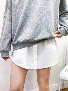 1 件白色仿裙摆，打造学院风叠穿造型的必备单品，轻松为你的穿搭增添层次感 - 兩件裝[白色] - 查看 6