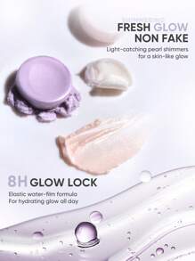 JUDYDOLL Mint & Lilac Highlight Balm, Radiant Glow Multi-Use Cream, Highlighter Balm, Suitable For Beginners, Daily Use, Dates, Parties, Makeup Events