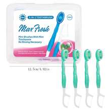 10件装迷你一次性牙刷套装 - 含牙刷、牙膏、舌刮、牙线和牙签，适合工作或旅行，独立包装，方便携带。 - 青梅綠茶口味 - 查看 11