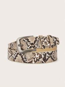 1pc Men's Snake Skin Pattern Belt, Fashionable Streetwear For Commuting Autumn-Winter Accessories,Suitable For Teens, Youth,Men,Casual, Outdoor, Athletic, Vacation, Graduation Gifts, Birthday, Daily Wear - Multicolor - View 4