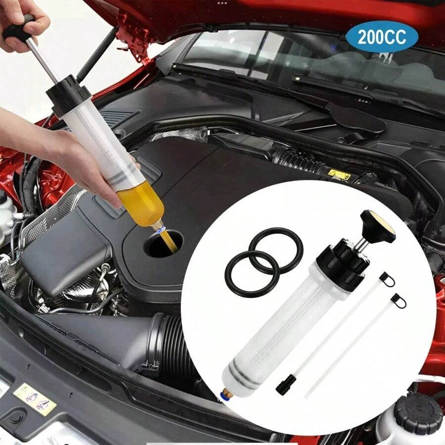 Automotive Fluid Extractor Pump Oil Change Syringe With Hose Manual Fuel Suction - as pic - View 1
