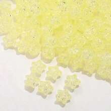 50Pcs 10mm Colored Acrylic Star Crackle Loose Beads Handmade DIY Beads Hand Beaded Bracelet Necklace Mobile Phone Chain Jewelry Accessories - 黃色 - 查看 1