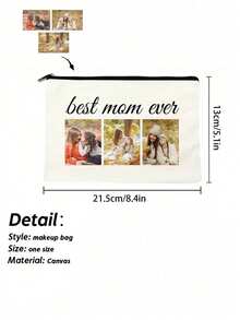 个性化定制姓名化妆包，可印制家人朋友照片的定制手提袋，独特设计（照片、风景、插画），定制趣味圣诞礼物，朋友主题生日/新娘送礼会礼物