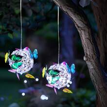 20 LED Solar Powered Butterfly Garden Lights, Waterproof Outdoor Decorative Lights With 8 Flower Petals, For Patio, Lawn, Pathway - Unique Gift For Mother/Women/Grandmother