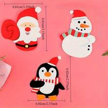 100pcs Festive Christmas Lollipop Cards - Santa, Penguin & Snowman Designs With Red & White Checkered Bows, Perfect For Holiday Gifts, Party Favors, And Classroom Exchanges, Christmas Decorations(10/50/100pcs)