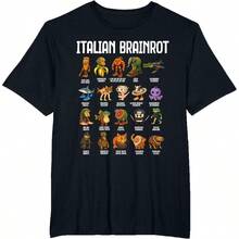 Italian Brain Rot Italian Brainrot Funny Memes T-Shirt - Black - View 4