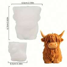 Khuôn nến silicon Highland Cow - Hình động vật dùng cho đồ thủ công DIY, nhựa và trang trí nhà nông, bền và dễ vệ sinh, hoàn hảo cho nến thủ công và trang trí nhà cửa, vật dụng làm nến, mẫu thủ công, bề mặt nhẵn, khuôn đất sét - trắng - Xem 10