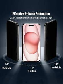 Matte Ceramic Privacy Screen Protector (2pcs), Compatible With 9H, Privacy Matte Screen Protector, Suitable For IPhone 18/17/16 Pro Max/16E/16 Plus/15 Pro Max/14/13/12/11/XR/X/XS/7/8, Anti-Fingerprint Matte Screen Protector (6.1 Inch), Full Coverage Ceramic Matte Screen Protector, Privacy Screen Protector, Phone Accessories, Suitable For Phone Cases - Black - View 3