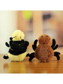 Realistic Insect Series Plush Toys - Spider, Caterpillar, Bee, Snail, Ladybug And Moth Keychain Backpack Mini Pendant - Multicolor - View 10